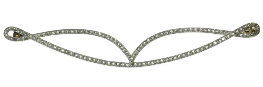 Elegant Art Deco platinum rose cut diamond pin (image 3 of 11)